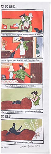 Samuel Lamont She Goes to Bed, He Goes to Bed Cotton Tea Towel