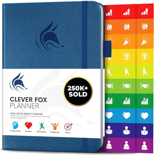 Clever Fox Planner – Undated Weekly & Monthly Organizer Journal for Productivity, Time Management & Goals – A5 (Mystic Blue)