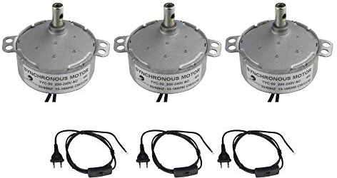 CHANCS 3PCS Turntable Motor TYC-50 220V 15-18RPM Electric Synchron Motor With 1.8m Length Power Cord Switch In-line Foot Push Lamp