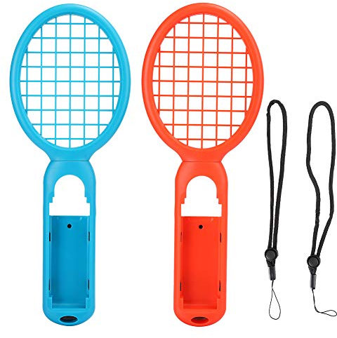 PUSOKEI 1 Paar Tennisschläger für Tennis ACE-Spiel, Handle Motion Sensing Controller, ergonomischer Leichter Tennisschläger für Game Console(Rot + Blau)