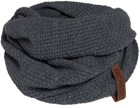 KNIT FACTORY - Coco Loop Schal - Gestrickter Schlauchschal - Für Damen und Herren - Herbst & Winter Essentials - Zeitloses Mode-Accessoire - Strickschal mit Wolle - Anthrazit