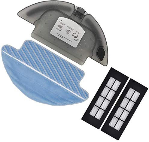 GYing 1 depósito de agua + 1 paño de fregona + 2 filtros para robot aspirador Cecotec Conga serie 3090, piezas de repuesto para tanque de agua