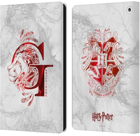 Head Case Designs Officially Licensed Harry Potter Gryffindor Aguamenti Deathly Hallows IX Leather Wallet Case Compatible With Fire HD 8/Fire HD 8 Plus 2020