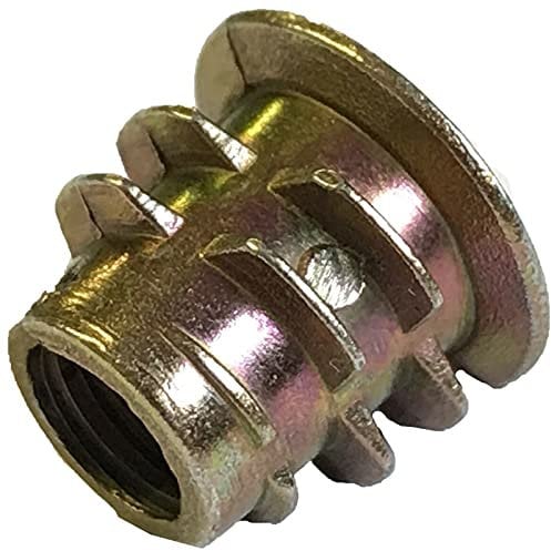 M6 x 10mm THREADED HEX DRIVE INSERT FIXING TYPE D WOOD SCREW INSERTS NUTS (10)