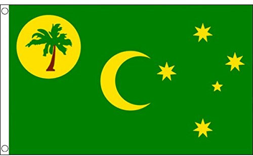 AZ FLAG - Flagge Kokosinseln - 90x60 cm - Keelinginseln Fahne 100% Polyester mit Messing-Ösen - UV-beständig - Vives Farben - 50g