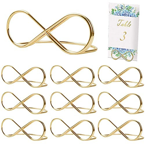 YZSZ 10 Stück tischkartenhalter fotohalter Hochzeit Nachrichten-Clip-Halter für Hochzeiten Geburtstag Weihnachten Party Tisch Dekoration Ornament Golden