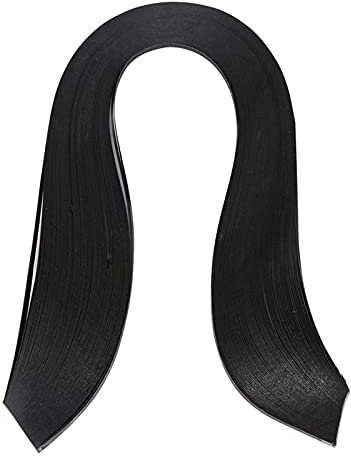 600 Streifen Quilling Papierstreifen, 3mm Breite Reine Farbe Kunststreifen DIY Origami Papier Handarbeit (Schwarz)