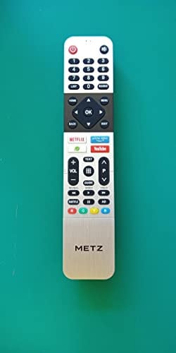 Metz Fernbedienung Universal, Keine Programmierung erforderlich, 1E+1 Meter Reichweite, 2 AAA Batterien, Fernseher, Heimkino, Audioanlage