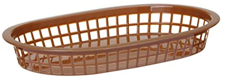 HENDI Servierkörbe, im Fastfood-Stil, Körbe, zum Servieren für Pommes Frites, Garnelen, Zwiebelringen, Stückzahl: 6, 275x175x(H)38mm, Braun