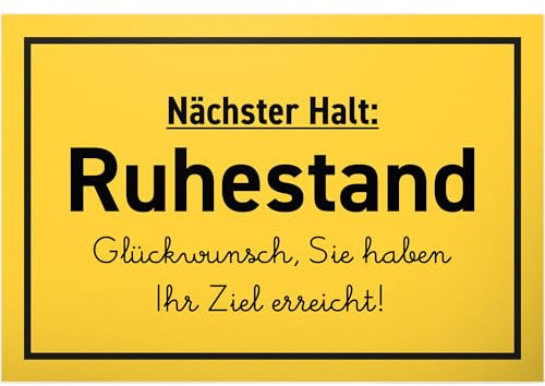 DankeDir! Ruhestand - 30 x 20 cm Schild - Verabschiedung Geschenkidee Karte Deko Pensionierung Abschied Party - Rente Rentner Ruhestand Geschenk Frauen & Männer Renteneintritt Kollege