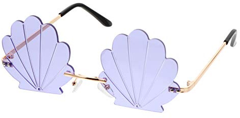 Toddmomy Randless Muschel Sonnenbrille Schubstuhl Sonnenbrille Hülle Party n Disco Unregelmäßige Brille Party Gefälligkeiten für Frauen Männer