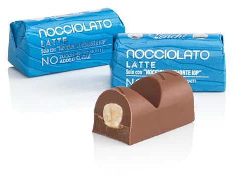 Venchi - Haselnuss-Milch Schokobarren -70% Zucker - Praline mit ganzen IGP-Piemont Haselnüssen, 1 kg - Glutenfrei