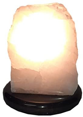 Edelsteinartikel Kristall Lampe, echter Bergkristall Stein beleuchtet, Naturstein Leuchte weiß