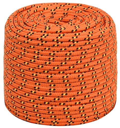 Corde de bateau Orange 10 mm 100 m Polypropylène