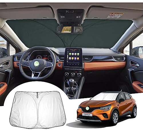 GAFAT Compatible con Renault Captur 2013-2024 2025 Parasol Lunas Delanteras, Captur 2 Captur 1 Parasol Interior Parabrisas, Refrigeración, Protección UV, Captur Accesorios