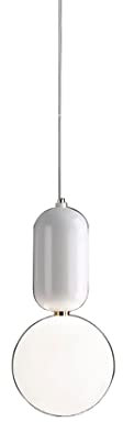 TPWEWRX Glas Pendelleuchten E27 Nordic Postmodern Weiß Glaskugel Lampenschirm Kronleuchter Deckenleuchten Hängelampen Leuchte für Kücheninsel Schlafzimmer Bar (White,15cm)