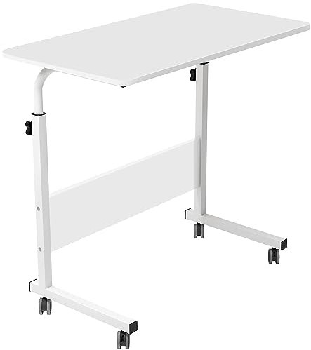 soges Tavolino per computer portatile con ruote, regolabile in altezza, per PC portatile, supporto per computer portatile, per letto e divano, 80 x 40 cm