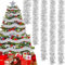 Giaonlgy 6 Stück Weihnachten Lametta Girlande Tinsel Girlande Metallisch Glänzend Lametta Twist Girlande Festliches Weihnachten Lamettaa für Weihnachtsbaum Weihnachtsfeier Geburtstagsparty (Silber)