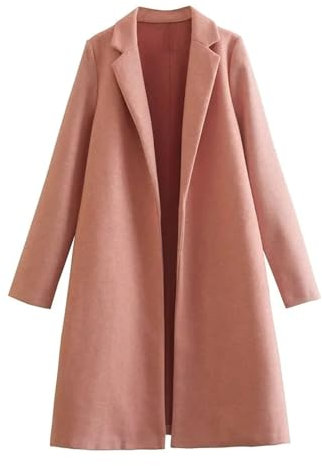 Vestes d'hiver légères en laine pour femme - Style décontracté - Solide - Veste d'hiver pour femme, rose gold, M