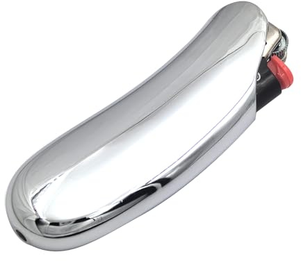 Lucklybestseller Heavy Curved Lighter Case Cover Holder Sleeve Pouches Metal Ergonomic Design for BIC Full Size Lighter J6