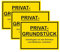 SL group - 3 Schild Privatgrundstück 30 x 20 cm aus stabiler PVC Kunststoff-Platte - Hinweisschild Unbefugten ist das Betreten und Befahren verboten! - Warnschild für kein Zutritt u. Durchgang