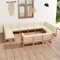MNISDFL Gartenlounge Biertischgarnitur Terrassenmöbel 13-TLG. Garten-Lounge-Set Kissen Honigbraun Kiefer Massivholz