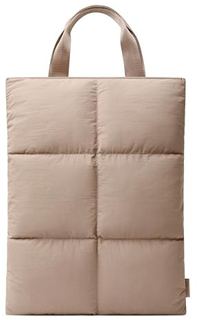Comfyable Puffy Pillow Laptophülle kompatibel mit 16 Zoll MacBook Pro M3 M2 M1 & MacBook Air 15 Zoll M3 2024 M2, Nylon versteckter Griff für Mac, Braun