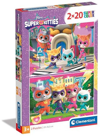 Clementoni Disney Kitties Kinder Puzzle 2 x 20 Teile - Disney Puzzle 27 x 19 cm für Kinder ab 3 Jahre - Geschicklichkeitsspiel von Clementoni 24811