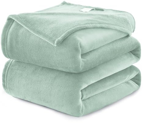 WAVVE Kuscheldecke Flauschig Decke Fleecedecke - Sofadecke Salbei-Grün 220x240 cm Wohndecke Couchdecke Weich, XXL Groß Decke Sofa Leicht