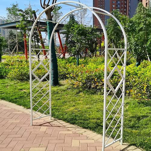 Metall-Gartenbogen für Rosen und Kletterpflanzen – robuster, starker röhrenförmiger Pflanzkäfig für den Außenbereich, Garten, Rasen, Hinterhof, Terrasse, Gartenlaube und Bögen