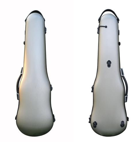 YoungMonic 4/4 Violinenkoffer in voller Größe, Kohlefaser, leicht, bunt, mit starkem Gurt, Geigentasche (Champagner)