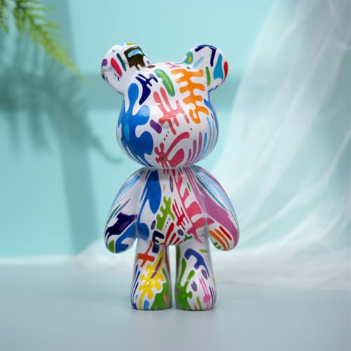 Coniuty Harz Bär Statue Dekor für Zuhause, Tier Skulptur Ornament für Innenraum (Type E)