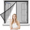 Magnet Fliegengitter Fenster 90x225cm Linke/Rechte Seite Öffnungs für Schlafzimmer Kellertür Terrassentür ohne bohren Schwarz