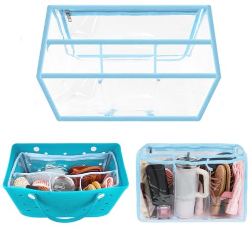Yesongreat Blauer wasserdichter transparenter Bogg Bag Einsatz für Strandaufbewahrung, Organisation Ihrer Moor-Tragetasche und Raumteilung, Größe XL