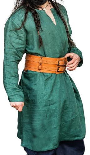 Leonardo Carbone® Wikinger Tunika Halvar - Mittelalter Kleidung Herren, Leinenhemd Herren, Freizeithemden Langarm, Karneval Kostüm Herren, Wikinger Tunika, LARP-Kleidung - 100% Leinen