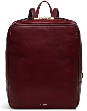 RADLEY London Greyfriars Garden 2.0 Medium Zip Around Backpack for Women, in Merlot Smooth Leather with Grab Handle & Adjustable Strap