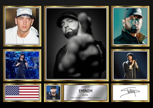 Eminem Signed Autograph Photograph Display - Perfect for Hip Hop Fans, A1 HUGE Poster Print (840x594mm) - Limited Edition Autograph Fan Gift – Collectible Memorabilia Merchandise