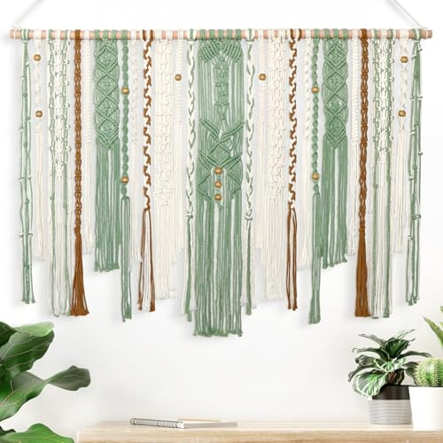 MEIVINES Macrame Wall Hanging Large Boho Tapestry Macrame Wall Art Decor