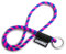 OLLIE TRICK LANYARD PORTACHIAVI DA COLLO Cordino collo tubolare TUBE LONG original con anello metallo per chiavi casa auto e gadget - Lanyard spessore 8mm colorato robusto e adesivi (blu rosa)