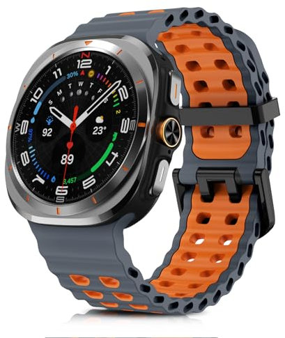 MoSuul Silicone Bracelet Compatible avec Samsung Galaxy Watch Ultra 8 47mm 2025/7 47mm 2024, Souple et Étanche Sport Remplacement Hommes Femmes Bracelet pour Samsung Galaxy Watch Ultra 8/7