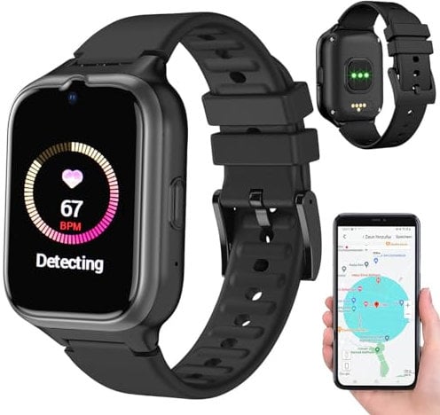 simvalley MOBILE Notrufuhr: 4G/LTE-Senioren-GPS-Handy-Uhr mit Garantruf Easy und Video-Telefonie (Senioren Smartwatch, GPS Tracker Uhr, Fitness Armband)