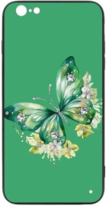 CRIVOTA For iPhone 6/6S Case - Butterfly Design, Glass Back + TPU Inner Shell, Extreme Slimness, Bare-Hand Feel, Precise Cutouts, Military-Grade Protection, Cell Phone Cases for Men Women