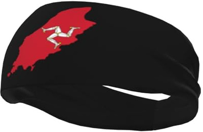 Stirnbänder mit Flaggenkarte der Isle of Man für Damen und Herren, feuchti