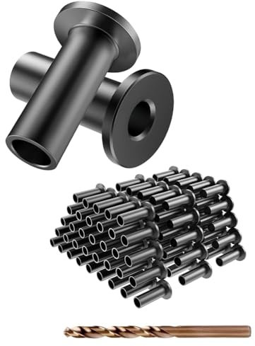 JNJOOD Lot de 120 manchons de protection en acier inoxydable noir pour garde-corps pour câbles de pont de 1/8 pouce, en bois/composite