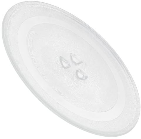 GLEAVI Plateau Verre Micro Ondes de Remplacement pour Assiette à Micro-ondes, Verre Blanc Facile à Nettoyer, Chauffage Rapide Cuisine