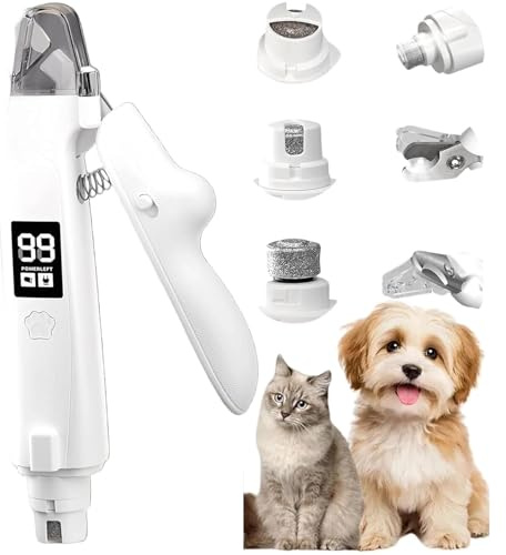Pipihome Lichtschere Pro, 2 in 1 Krallenschere Krallenschleifer für Hunde, Krallenschere Katzen mit Licht Auffangbehälter, Nagelknipser für Sichere Pfotenpflege Ohne Angst, Spritzschutz für Haustier