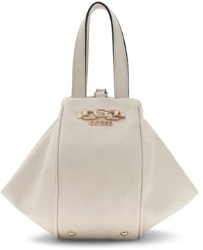 GUESS Handtasche Umhängetasche Anise Top Handle Pouch Stone Logo creme