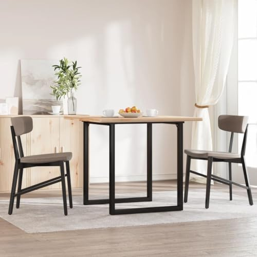 VIHHQGC Industriestil O-Form Esstisch-Gestell 70x70x73 cm aus Stahl, Pulverbeschichtete Stahl-Tischbeine für Tischplatte, Stabile O-Form Tischbeine mit Montageplatte und vorgebohrten