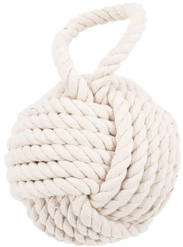 HOMOBABE Weighted Ball Shaped Door Stopper Made of Cotton and Linen, Works on Multiple Surfaces, Does Not Scratch Floor, for Household Door Safety and Wall Protection