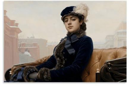 Ivan Kramskoi Portrait einer unbekannten Frau, Poster, Heimdekoration, Wandkunst, zum Aufhängen, Bild, Druck, Schlafzimmer, dekorativ, ästhetisch, 30 x 45 cm